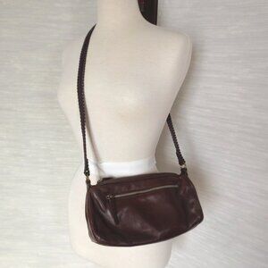 Derek Alexander Chocolate Brown Leather Crossbody Shoulder Bag Purse (Modified)